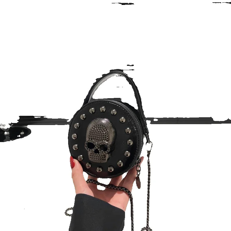 Halloween new mini handbag light luxury fashion atmosphere niche design skull personality trend women's shoulder bag leisure designer bag