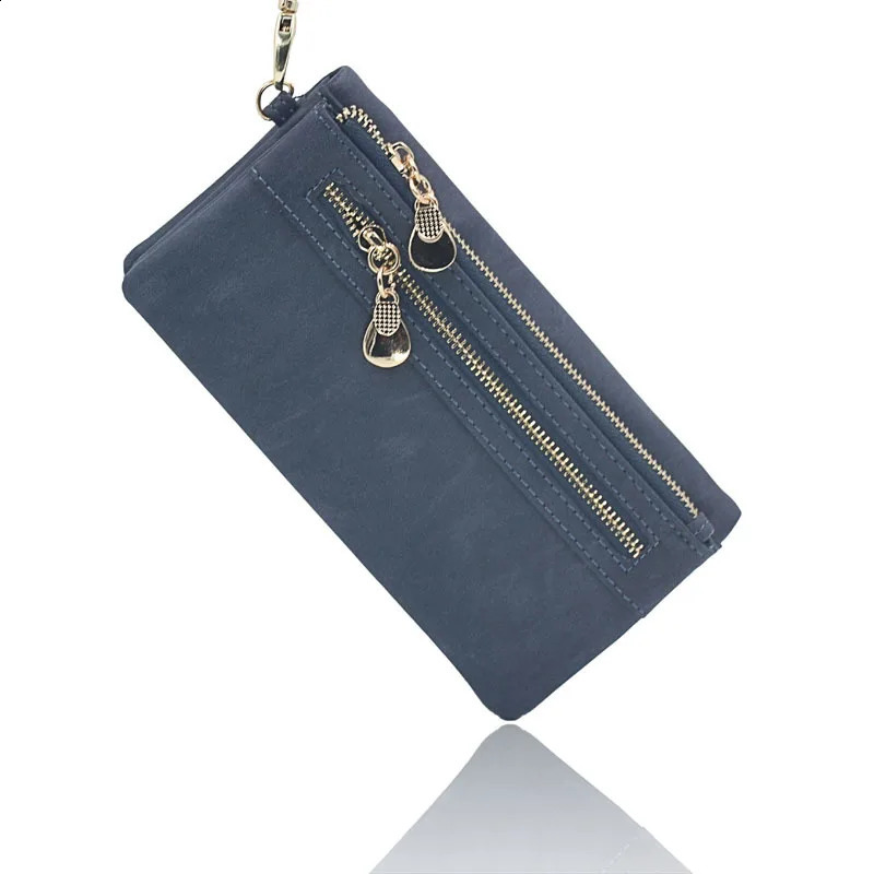 PUOU 2025 Fashion Zipper Purses Womens Wallets Envelop Long Wallet Women Long Section Clutch Wallet Soft PU Leather Money Bag250906