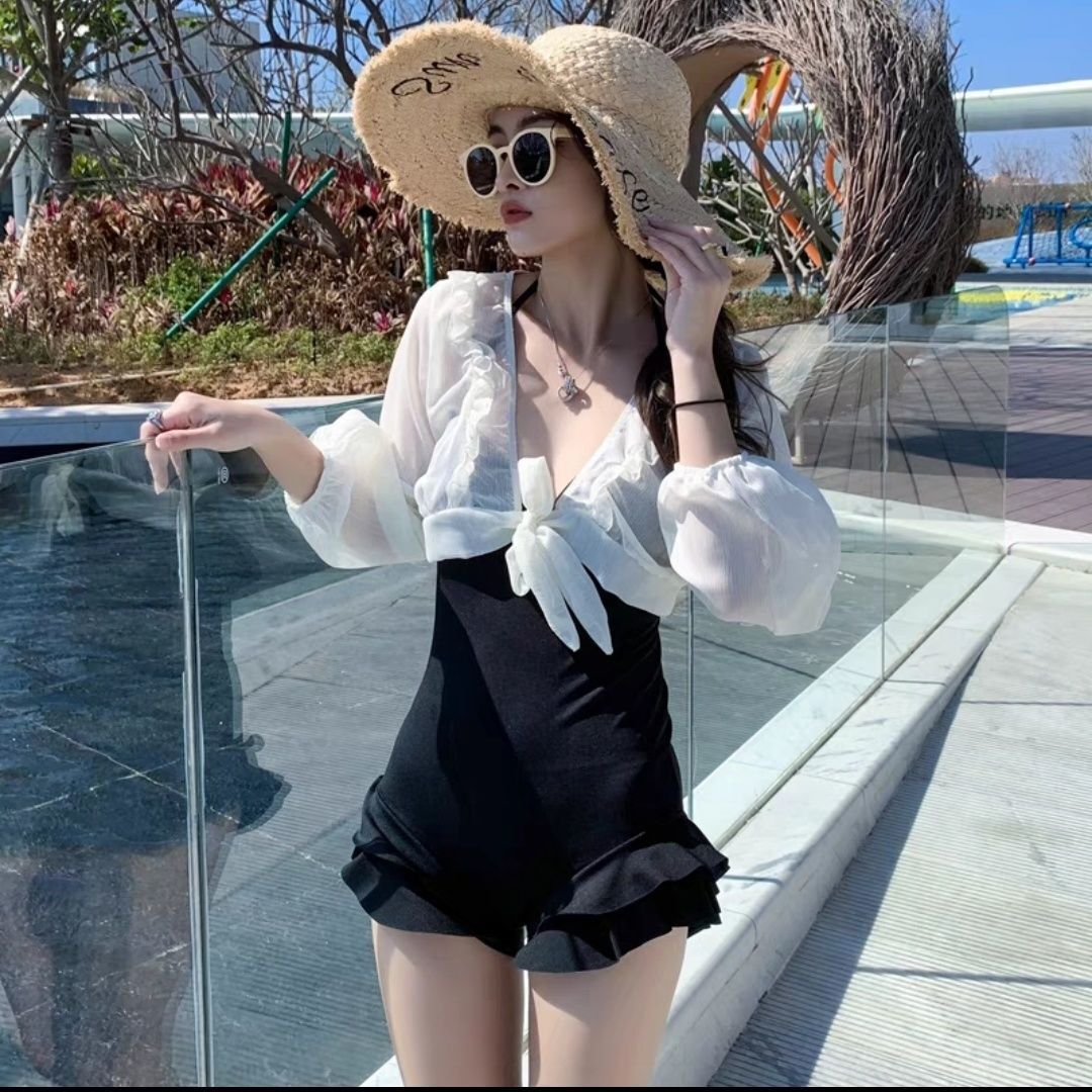 Special Price Swimsuit, Tummy Covering, Slimming, Conservative Fairy Style, Simple Beach Two-Piece Set, Hot Spring Swimwear