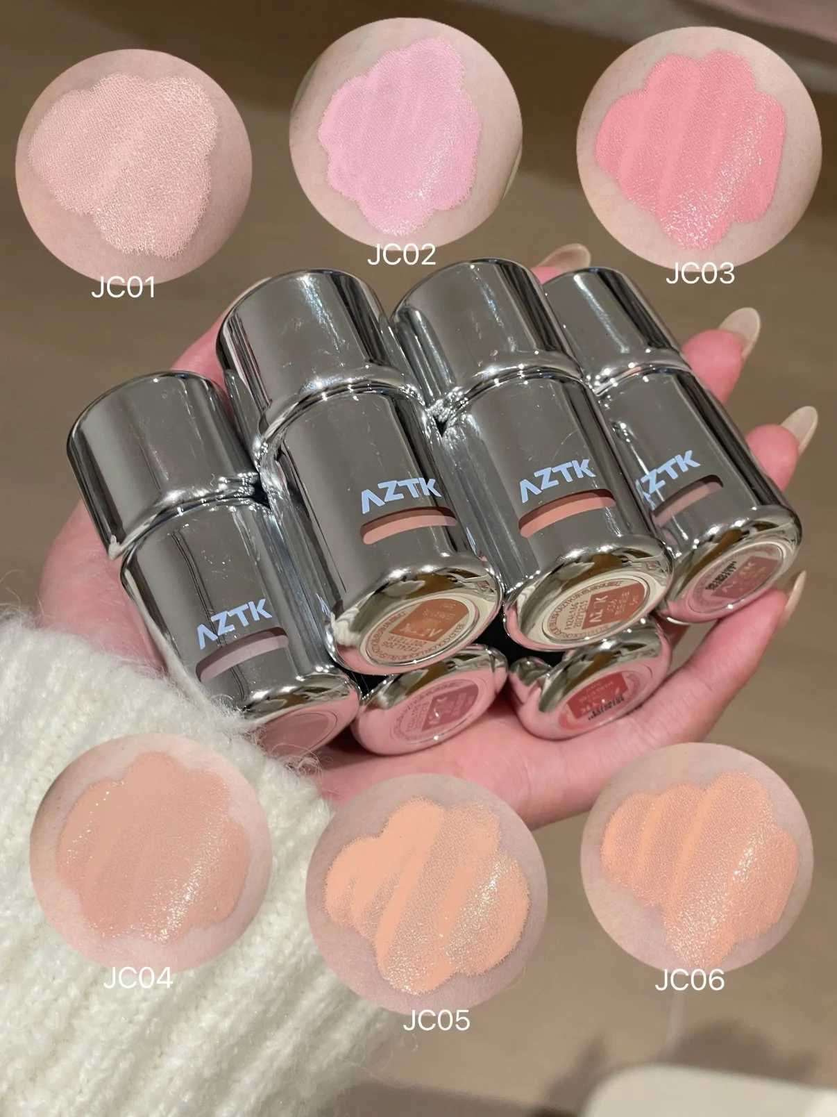AZTK Liquid Blusher Jello Color Powder JC04 Moisturizing Highlight Beauty Expands Contracts Cheek Matte Face Makeup W250911