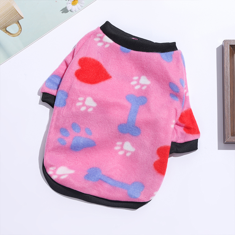 Fall and Winter Pet Bone Shape Reversible Fleece Cloth Costume Halloween Outfit for Dogs Outfit for Cats