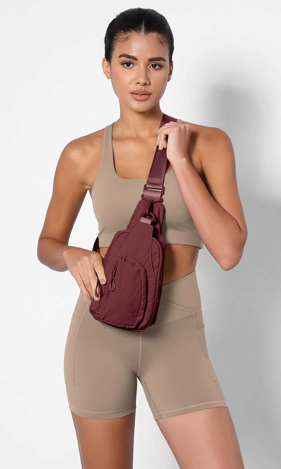 Daily Sling Bag with Adjustable Straps Crossbody Chest Bag Lightweight Small Backpack for Casual Traveling HikingW250910