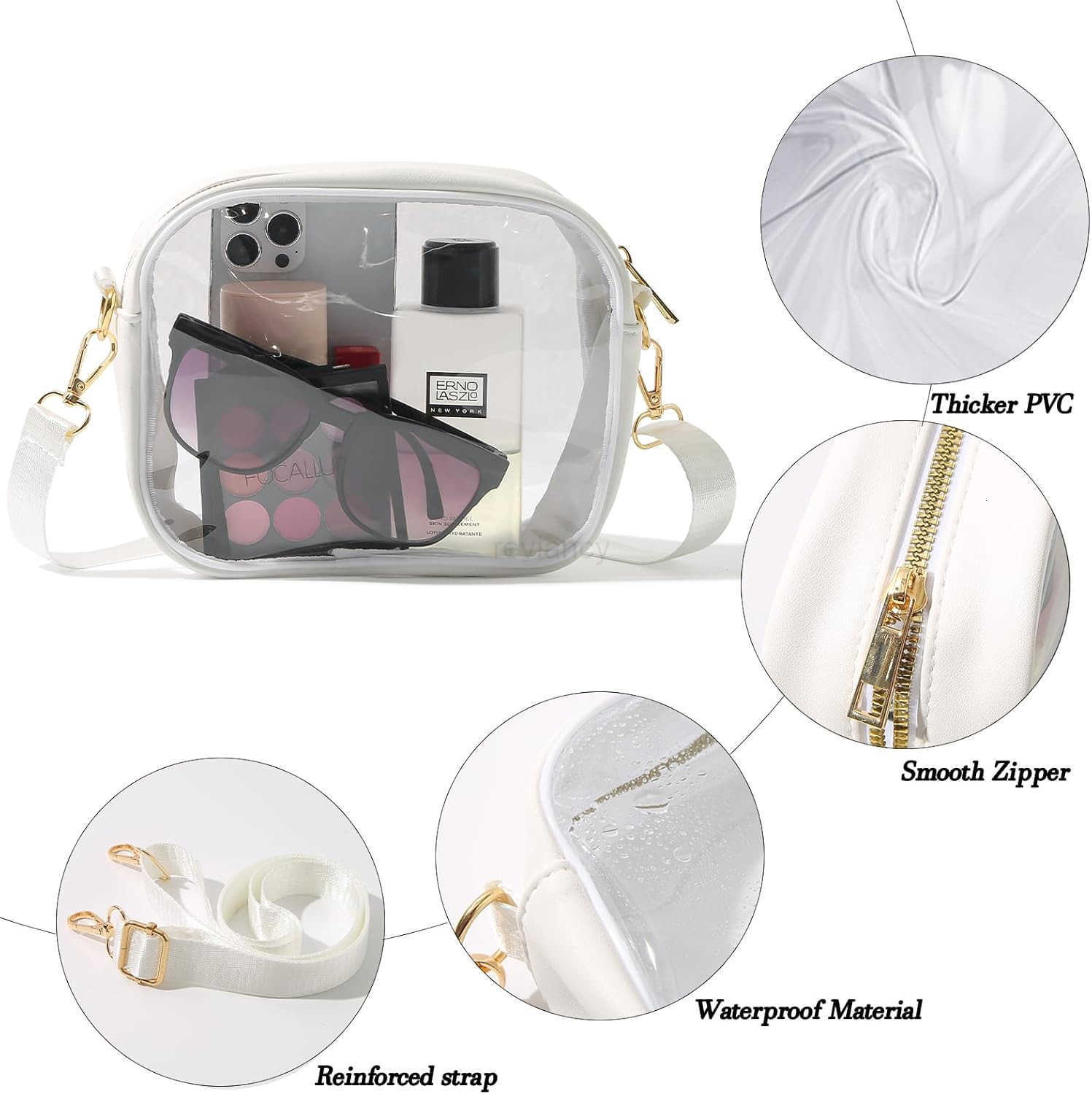 Clear Bag Stadium Approved Crossbody Transparent Bag for Concerts Sports Events Purses for Men WomenW250911