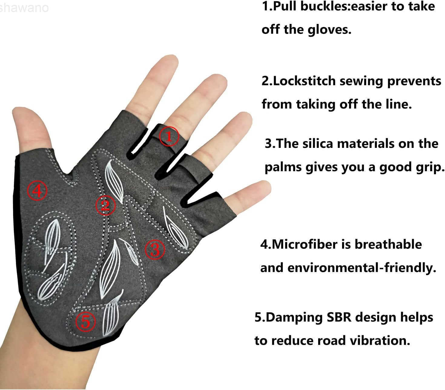 Cycling Gloves for Men Women 5MM AntiSlip ShockAbsorbing Gel Pad Lightweight Breathable Half Finger Design for Mountain Cycling Gym Motorcycle Outdoor