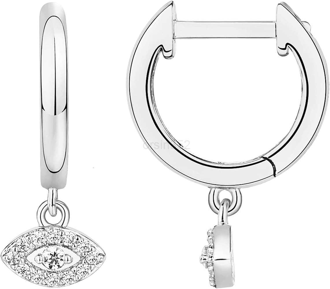 14K Gold Plated S925 Sterling Silver Post Lightweight DropDangle Huggie Earrings for Women Religious Ornament Cross Evil Eye Clover Celtic Dainty Earr