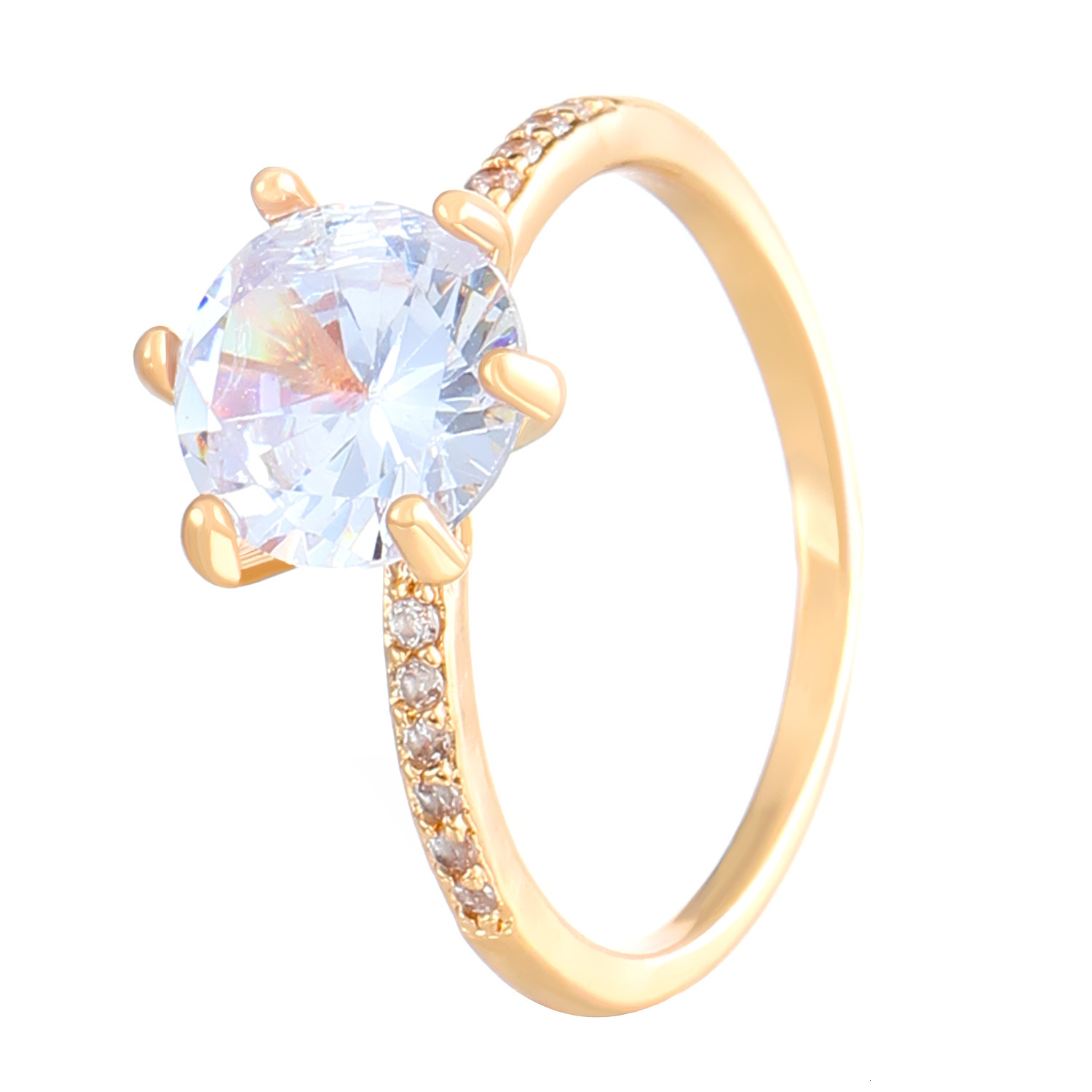 New Fashion Six-Claw For Women, Ins Wedding Ring, Light Luxury Creative Zircon Index Finger Ring