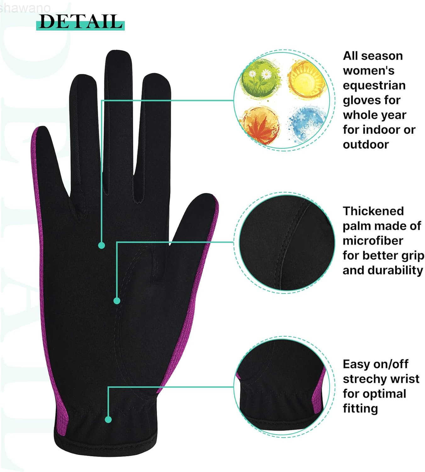 Women Horse Riding Gloves Winter Equestrian Horseback Gloves Lady Youth Girl Outdoor Star Pattern Mitts Perfect for Biking Cycling GardeningW250911