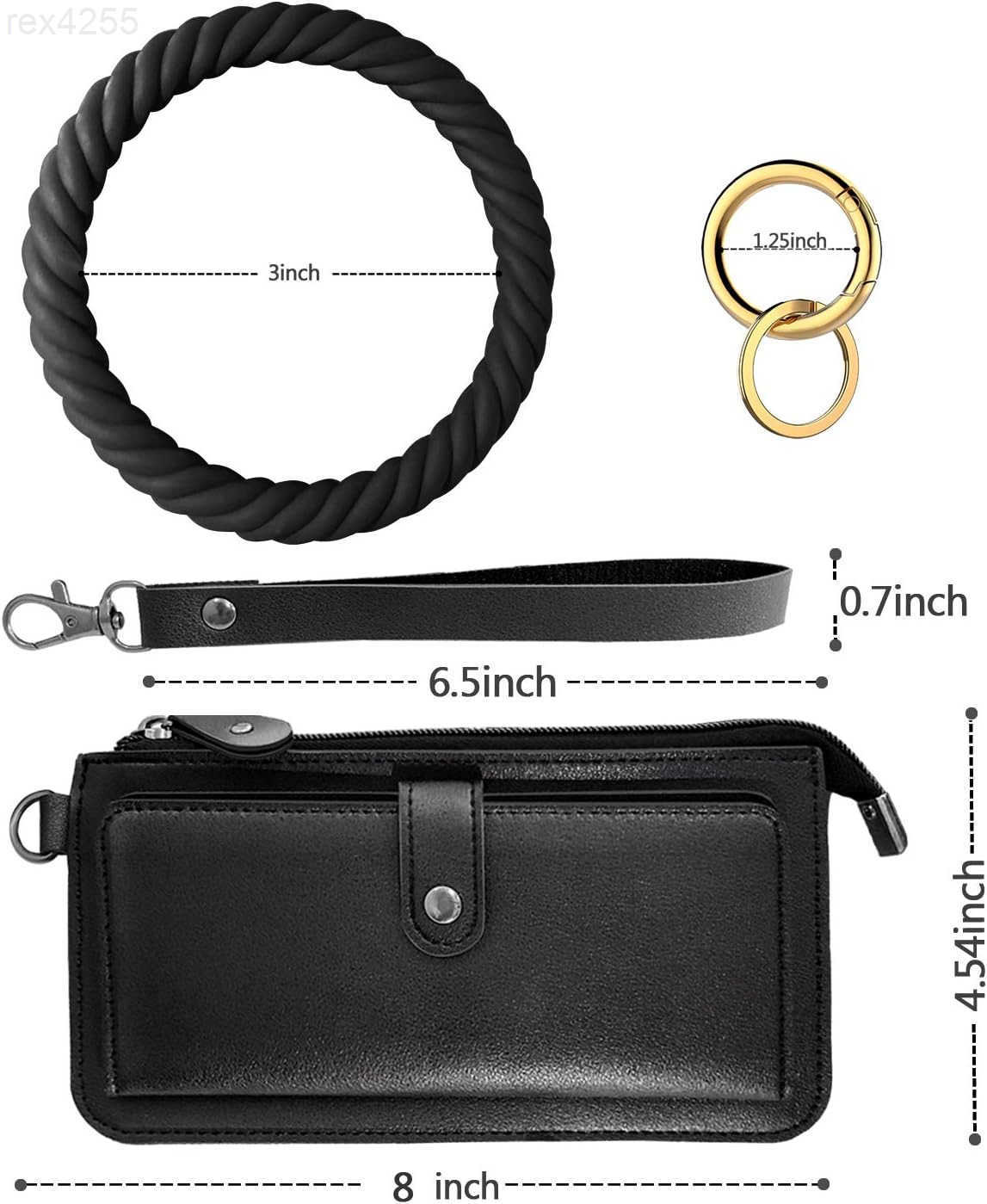 Wristlet Keychain Silicon Key Ring Wallet Bracelets Card Holder Purse with Tassel for Women GirlW250911