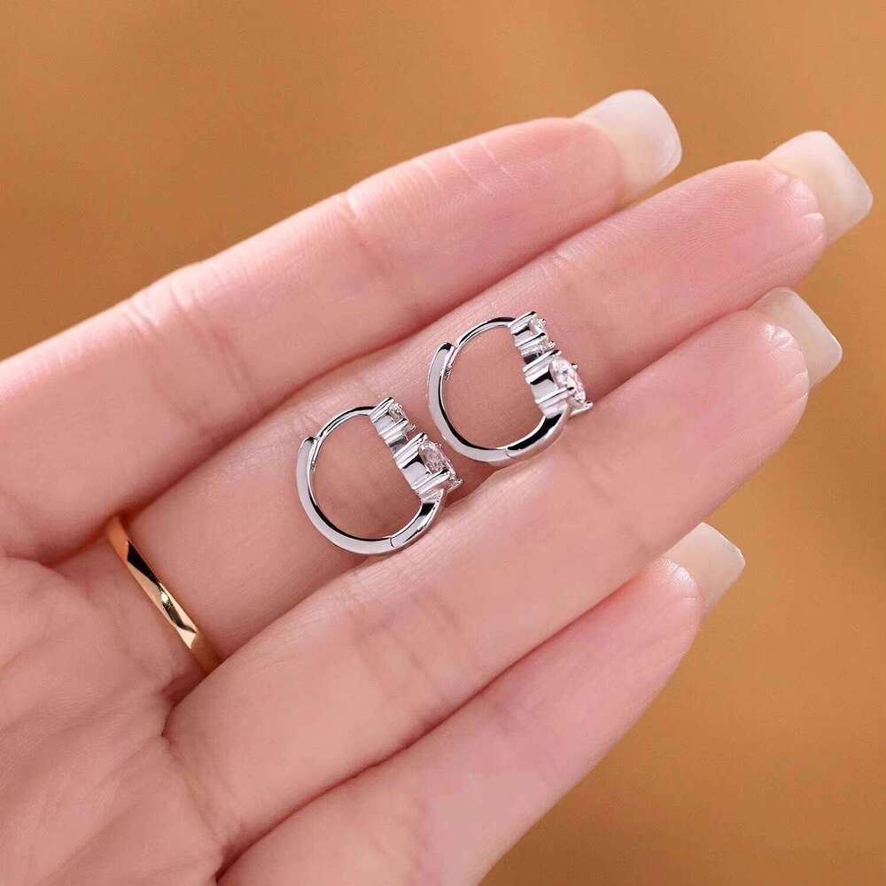Elegant 2.6Ct Double Moissanite Hoop Earrings Sterling Sier Fine Jewelry High-Quality Durable Versatile Design for Unsix
