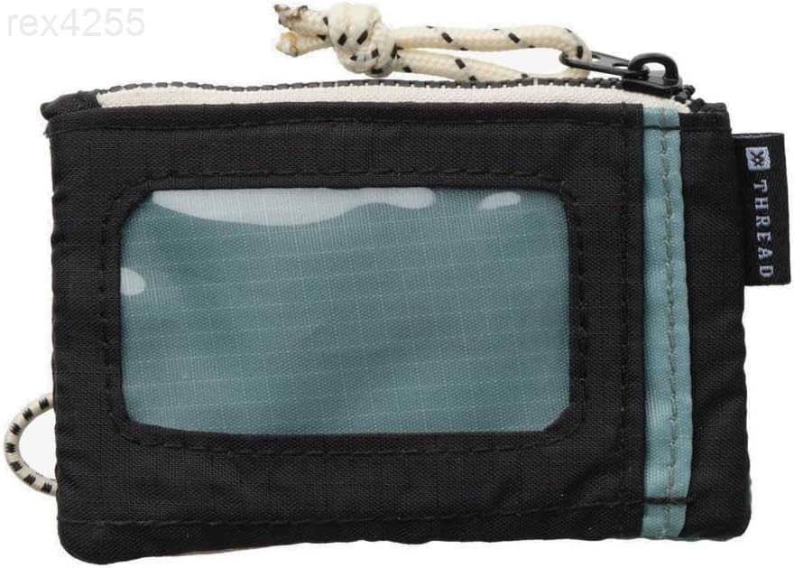 Thread Wallets Pouch Wallet Compact Zip Wallet with Clear ID Window Coin Card Pockets and Key Stash Lightweight RipStop Travel Wallet for Men Women Bl