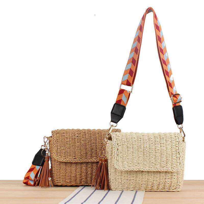 Designer Bag Fitshinling Vintage Moven Rattan Straw Shoulder Bags For Women Good Quality Fashion Summer Female Handbags Bohemian Bag