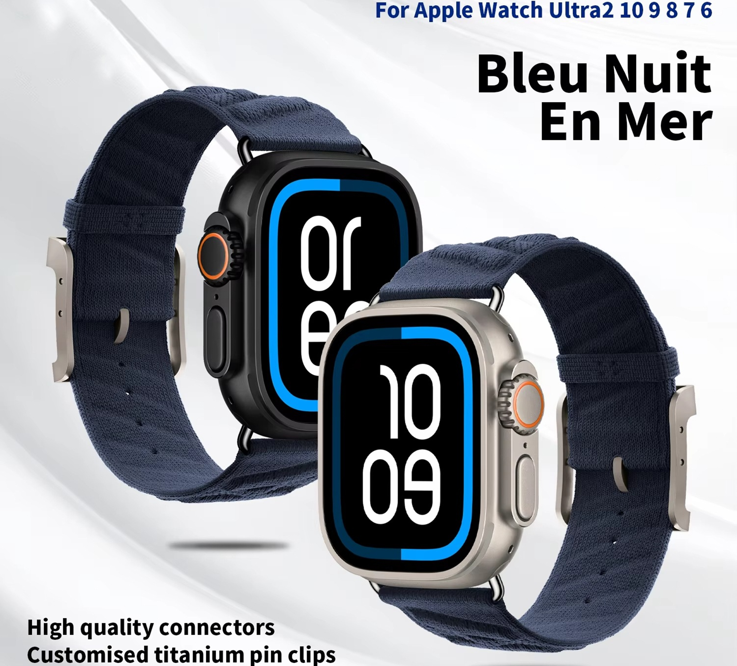 2025 Luxury Knitted Ultra3 Knitted Strap Needle Buckle Nylon Sport Strap Autumn/Winter New Midnight Blue/Water Demon Blue/Vitality Orange/Classic Colo