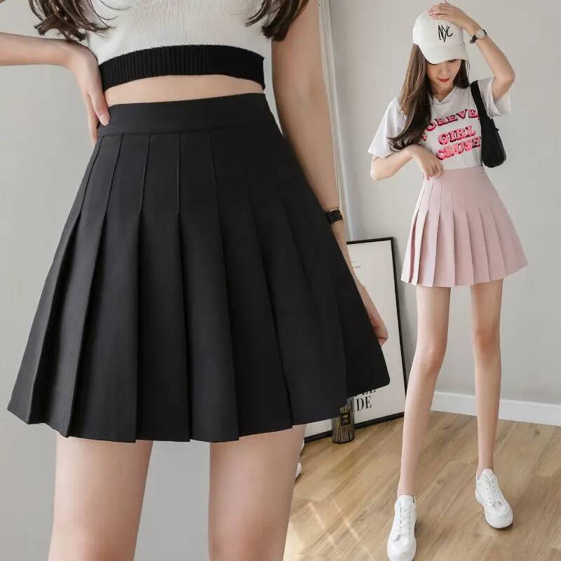 Mini Womens 2024 Summer Japanese School Pleated Skirts High Waist Kawaii Cute Pink Plaid Skirt Uniform Haruku Jupe dongdumaoyi