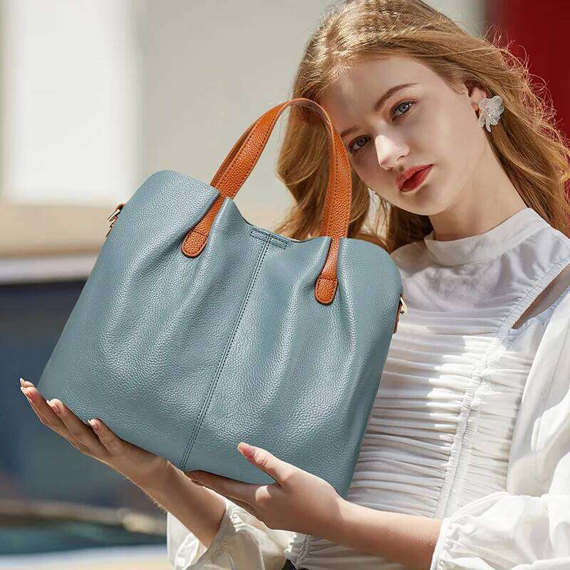 Women's 100% Genuine Leather Designer Shoulder Bag Soft Cowhide Handbags Large Capacity Crossbody Bags for Women