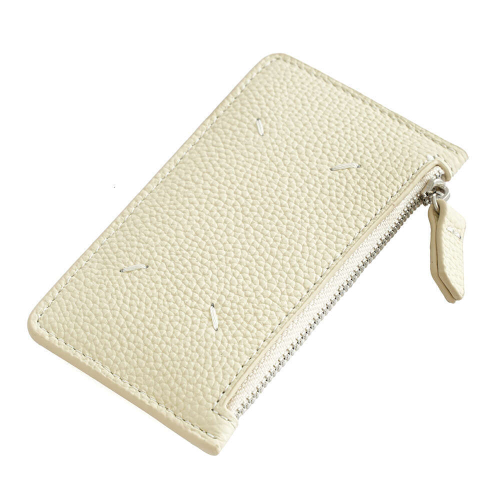 Women's Genuine Leather Card Holder Ultra-thin Compact Japanese and Korean Style Multi-card Slot Small Wallet Top Layer Cowhide Zipper Coin Purse