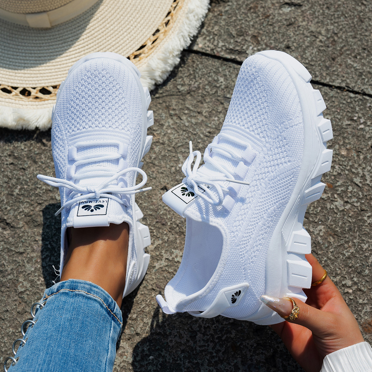 Autumn new designer shoes for women lightweight and breathable dad shoes plus size women's shoes breathable sports shoes