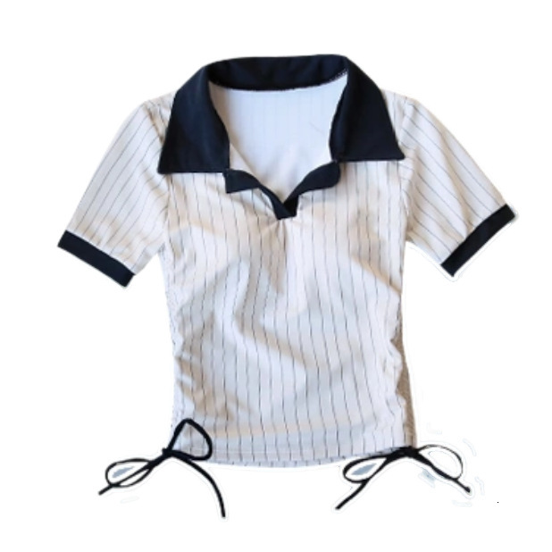 2025 New Women's Two-Piece Slimming Covering Student College Style Skirt Short Sleeve Cute Swimsuit Set