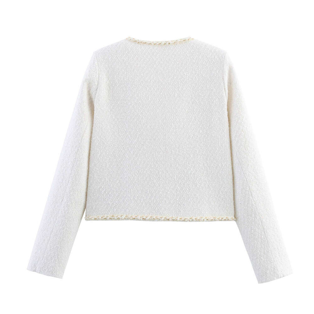 DHEssentials 2025 Fashion Pearl Decorated Little Chanel Style Jacket X5053