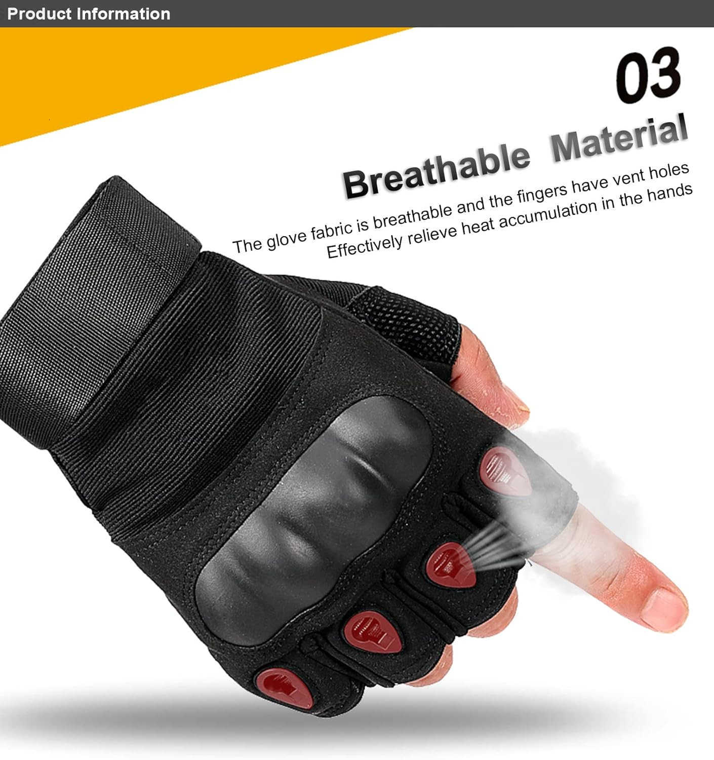 Outdoor Mens Knuckle Protection Workout Training Fingerless GlovesW250911