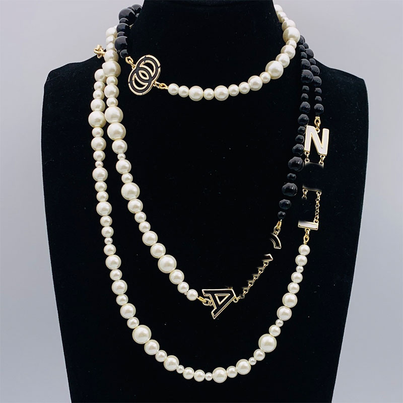 Classic Crystal Pendant Sweater Chain Brand CC Necklace Women's Fashion Diamond Collar Stainless Steel Designer Necklace Luxury Jewelry