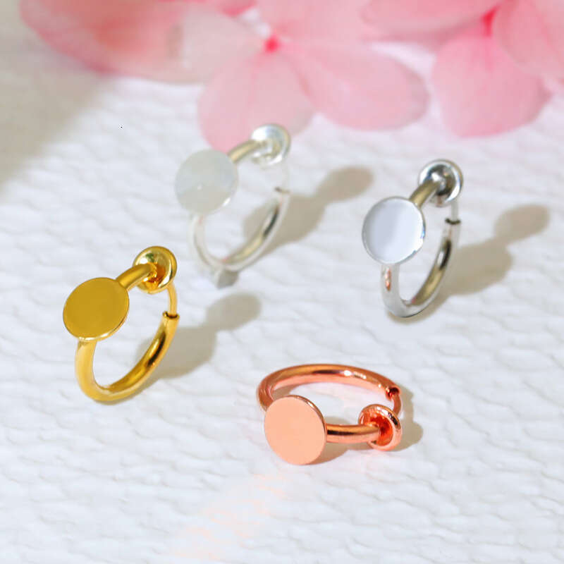 DIY Handmade Earring Accessories Copper Gold Plated Color Retention Non-Pierced Spring Ear Clips Fake Earrings