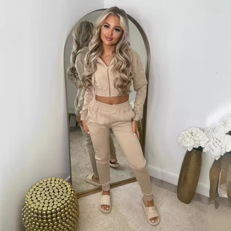 2025 American Women's Fashion Wool Hoodie Sportswear Casual Sports Set Autumn/Winter New Designer Knitted Clothing