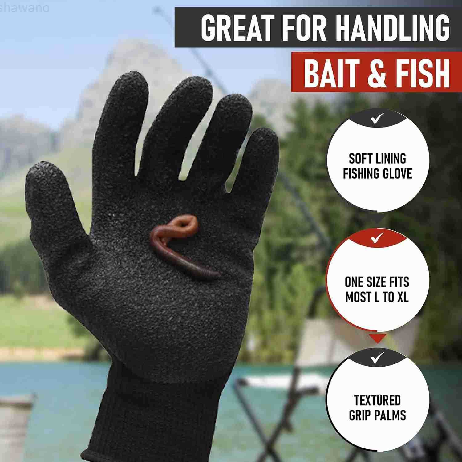Fish HandlingCleaning Gloves Textured Grip Palm Soft Lining Fillet Gloves One Size Fits Most L to XLW250911