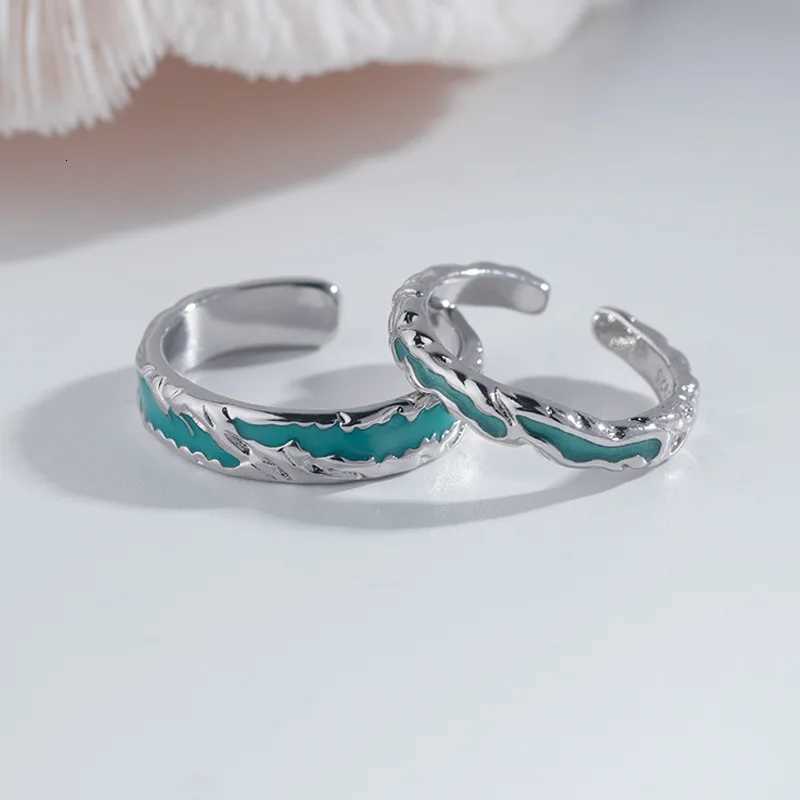 French Chic Drip Glaze Couple Rings for Men Women Irregular Texture Simple Rings Wedding Engagement Valentine Day Jewelry Gift W250911