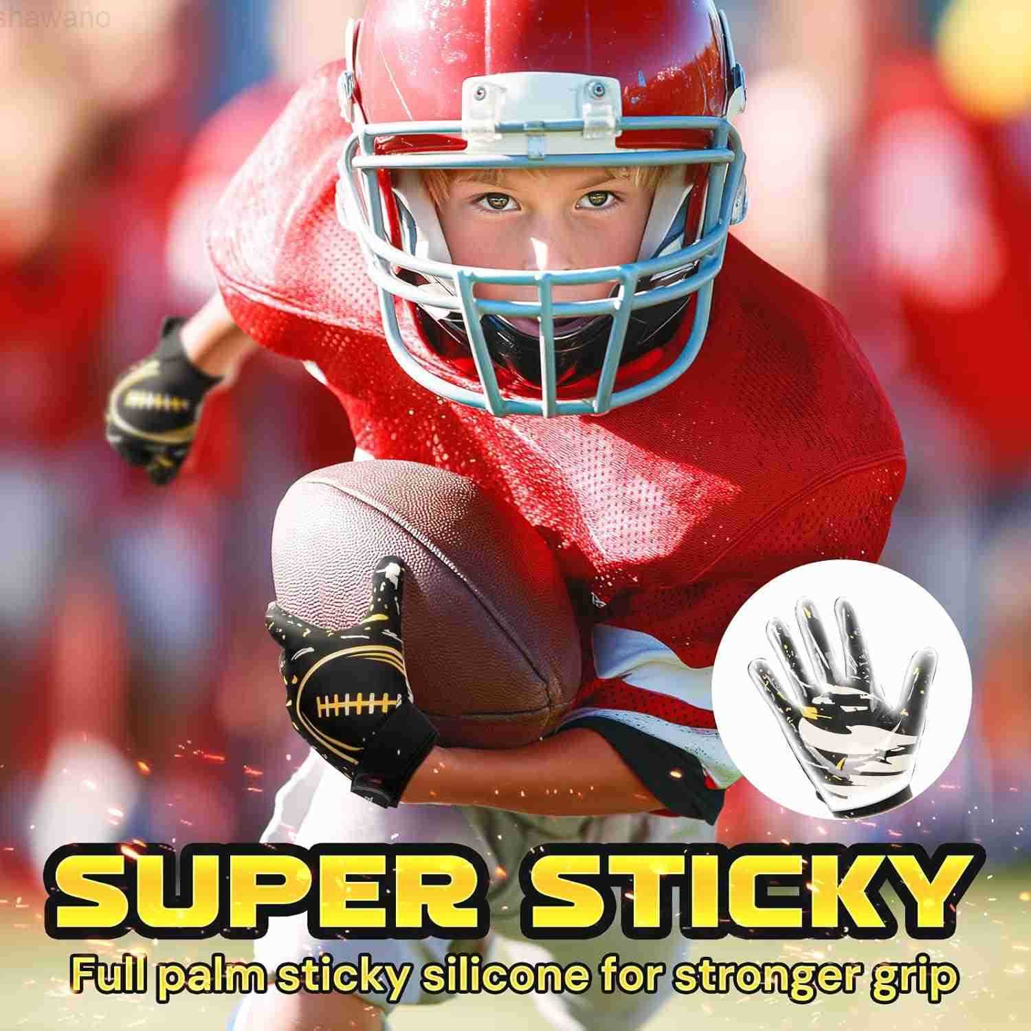 Youth Football Gloves Kids Sticky Receiver Gloves Grip Football Glove for Boys GirlsW250911