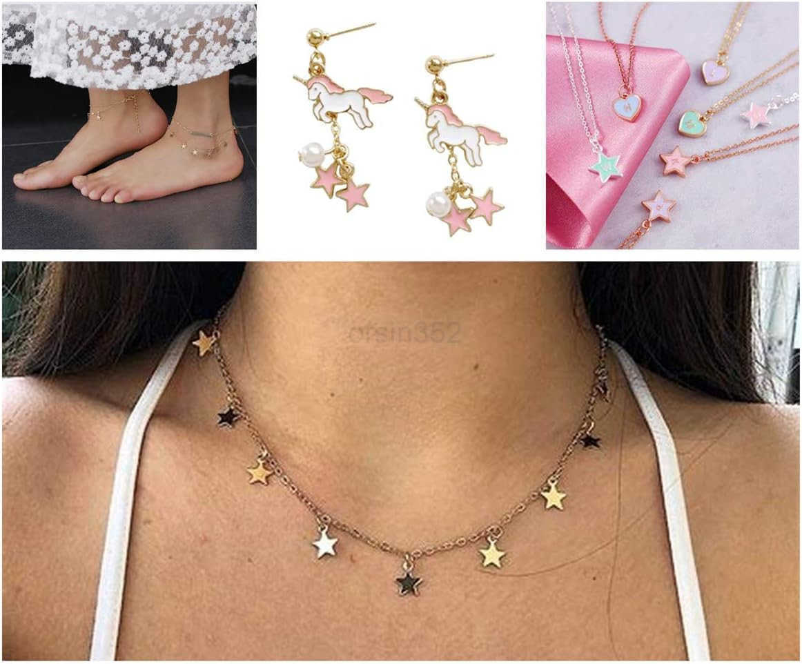 Mini Heart Star Enamel Pendant Dangle Charm Set 70pcs DIY Gift Accessories for Earring Chocker Making Wine Charms PinkW250911