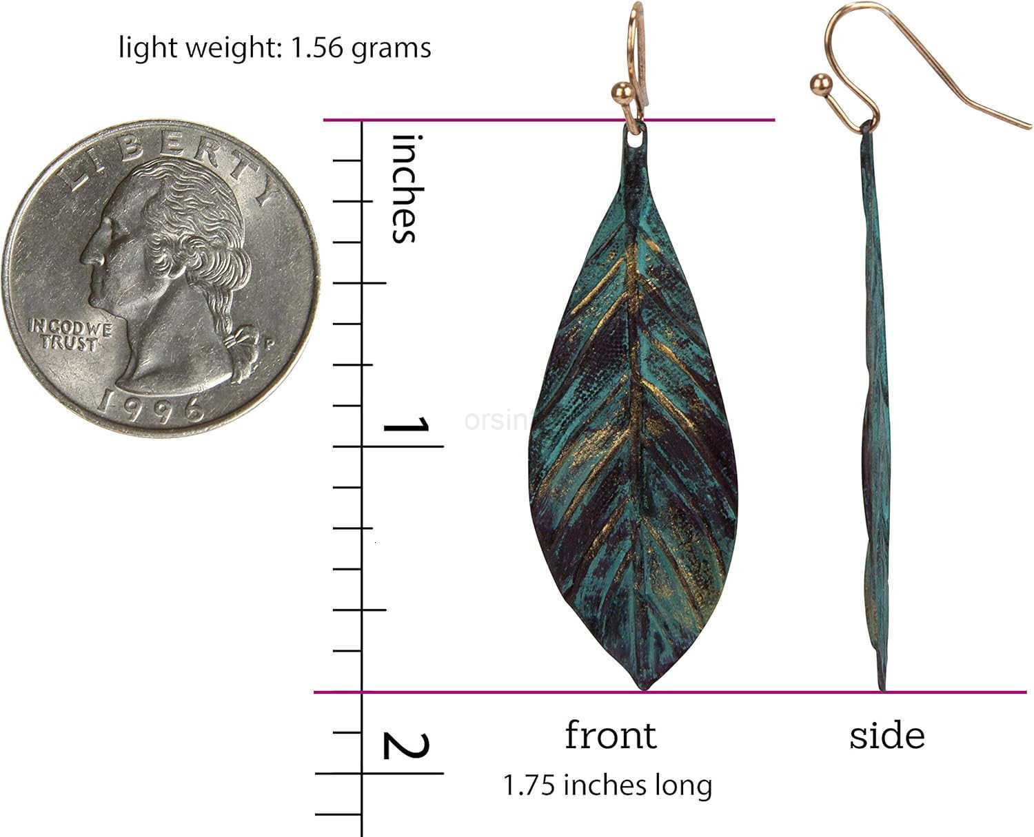 Handmade Boho Lightweight Statement Leaf Earrings with Detailed Texture for WomenW250911