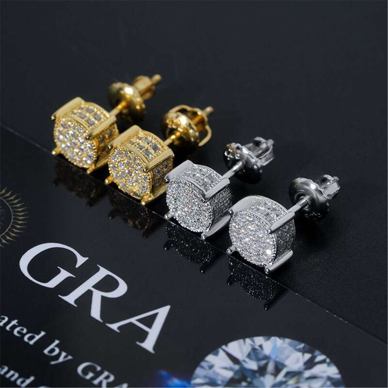 MYF Manufacturer Wholesale Moissanite Earrings Men Unique Sterling Sier Jewelry Moissanita Joyeria