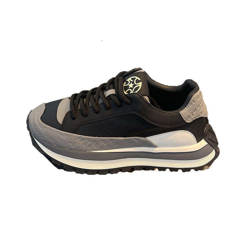 Men's Spring and Autumn New Fashion Thick-Soled Leather Dad 2025 Trend Soft-Soled Height-Increasing Comfortable Sports Casual Shoes