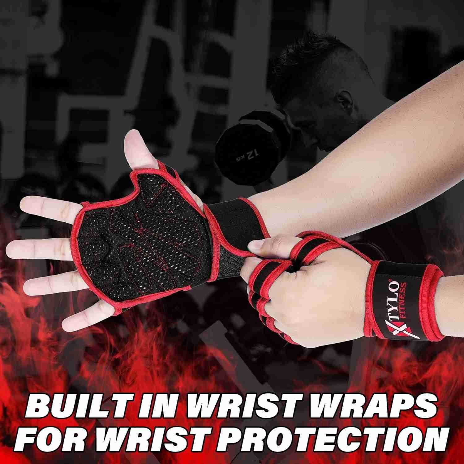 Int Workout Gloves for Men Women Weight Lifting Gloves with Wrist Support Full Palm Protection NonSlip GripGymTraining Rowing Cycling Fitness Sizes SM
