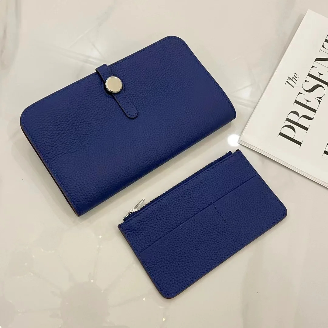 Genuine Leather Women Wallets Long Cowhide Purse High Capacity GoldSilver Hasp Clutch Bag Ladies Billfold250906