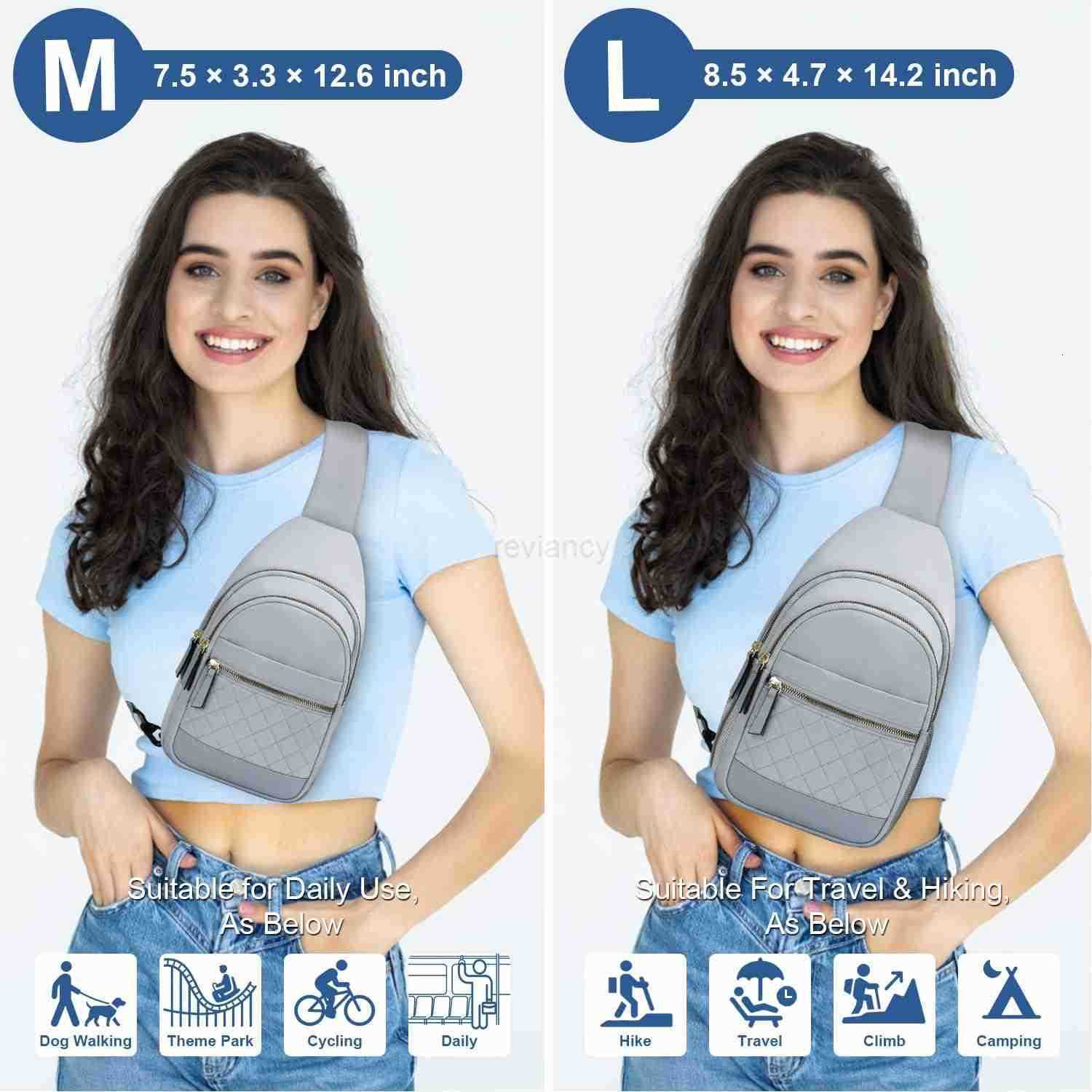 Sling Bag for Women Men Waterproof Crossbody Bags for Women Trendy Casual Fanny Pack with Convertible Shoulder Strap Chest Bag for Travel HikingBlack 