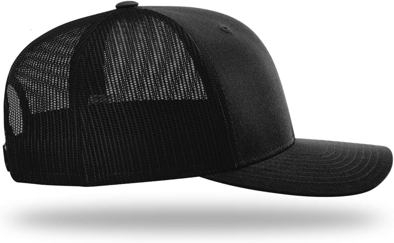 112 Trucker Premium Baseball Cap, Adjustable Snapback Hat - Structured Six Panel Richardson Blank Hats