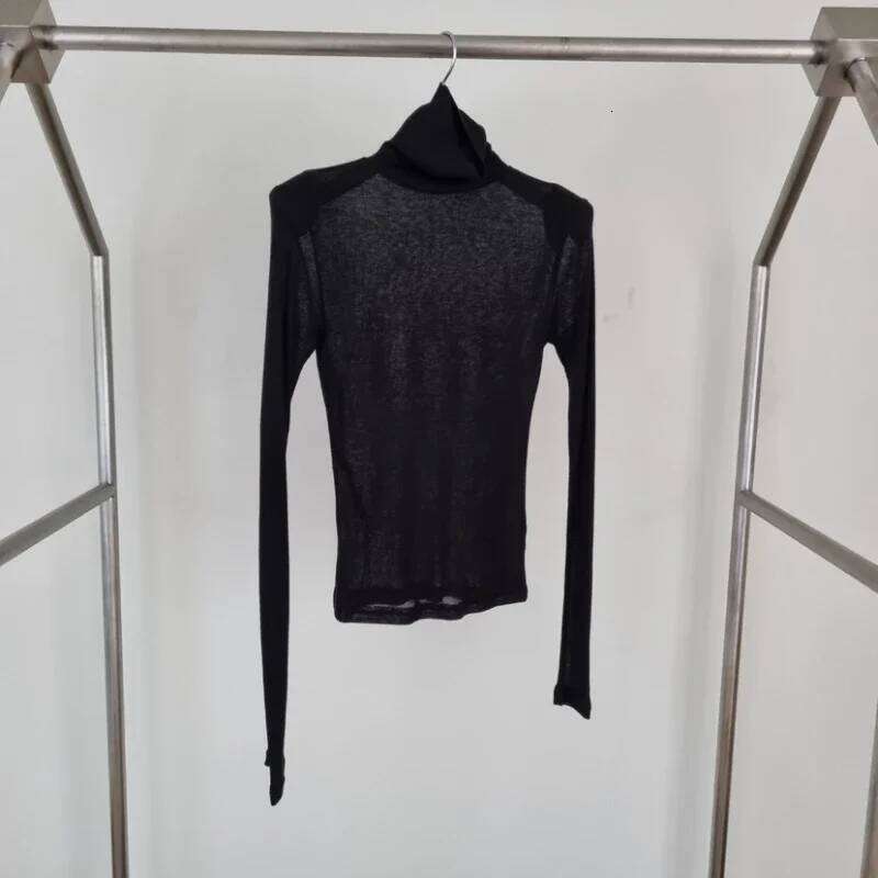2025 See Through Sexy Women T-Shirt Long Sleeve Korean Style Slim Basic Elasticity Top Womens Clothing T Shirt Femme