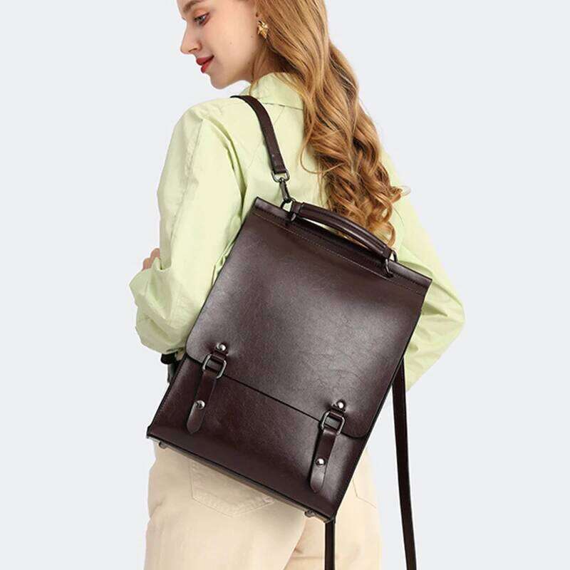 Cowhide Backpack Women Vintage Genuine Leather School England College Style Designer Shoulder Bag Ladies Handbags 250911