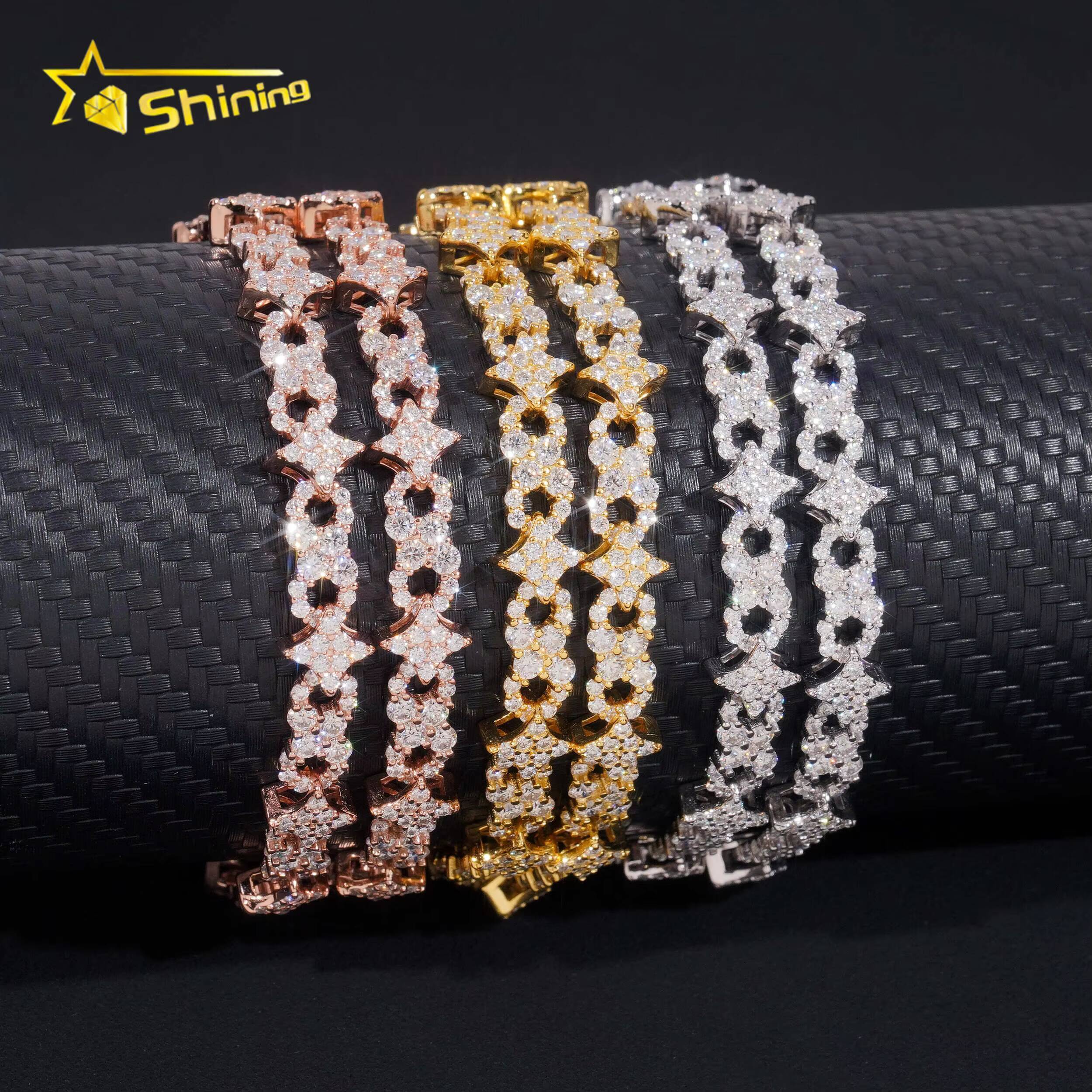 New Arrival Unisex Bracelet 925 Sterling Silver Moissanite Pass Diamonds Tester Diamonds Fast Shipping Women Men Jewelry