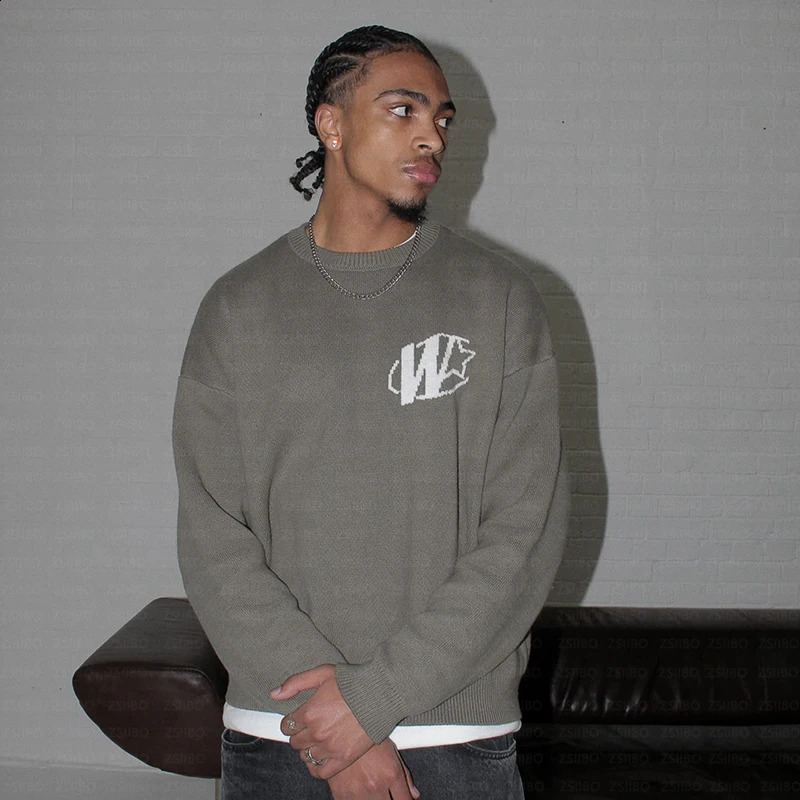 Harajuku Oversized Streetwear Women Mens Sweater Graphic Print Hip Hop Aesthetic Clothing Knitted Goth Y2k Knitwear 250911