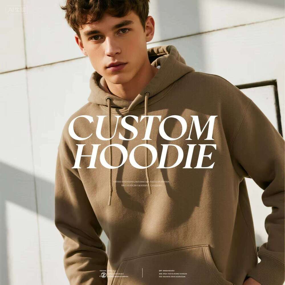 Unisex Oversized Hoodie with Logo and Graphic, Heavyweight Cotton Pullover, Blank Streetwear