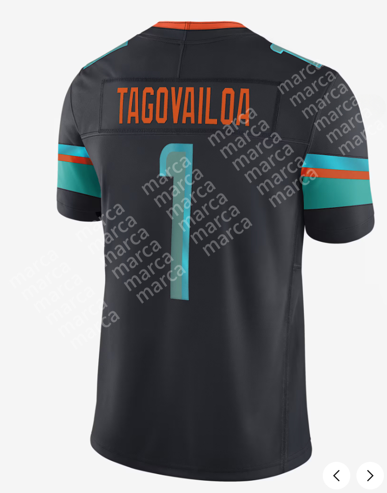 17 Jaylen Waddle Custom Football 2025 Rivalries Jersey Tua Tagovailoa De'Von Achane Tyreek Hill Jordyn Brooks Dodson Jaelan Phillips Bradley Chubb654