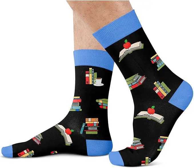 funny socks Reading Enthusiasts Student Warm Socks Fun Gifts Crew Socks Couple Gifts Teacher Gifts Socks D250911