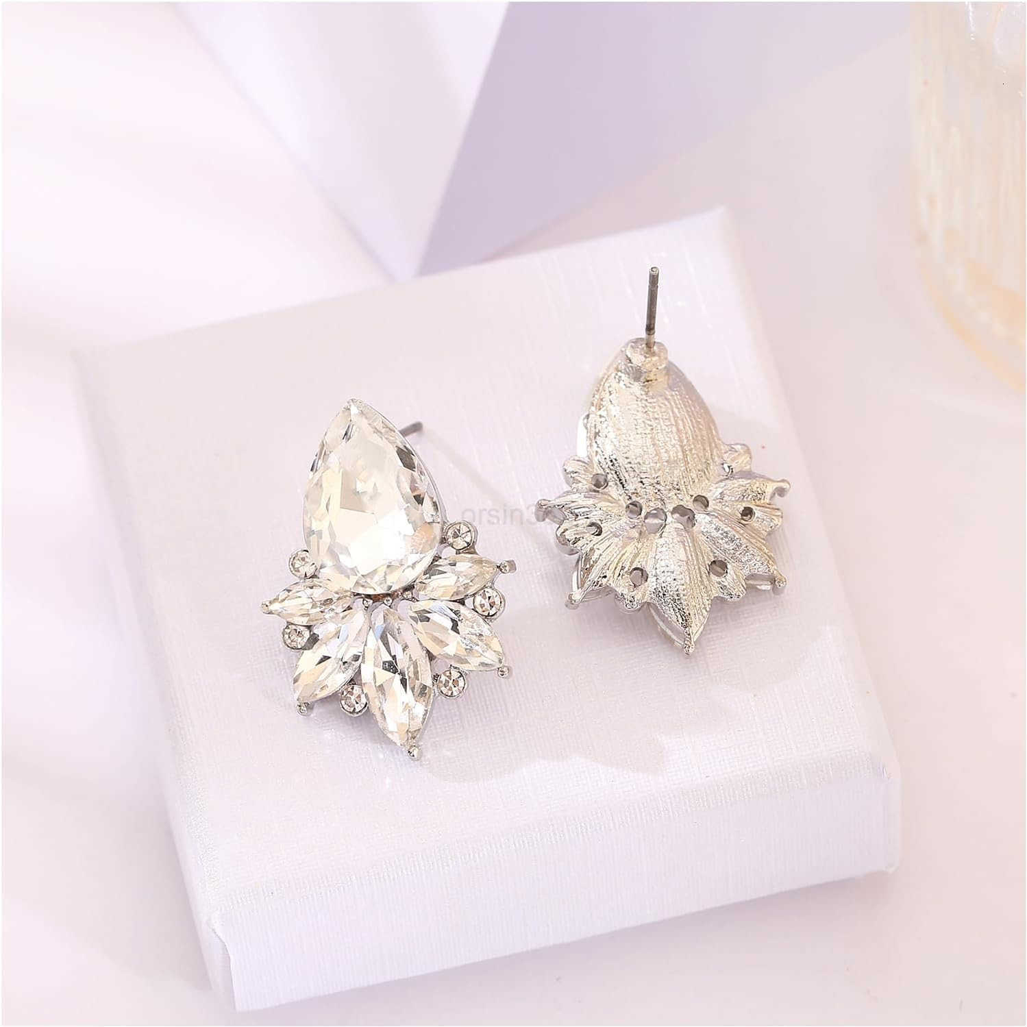 Vintage Rhinestone Earrings Fancy Crystal Cluster Drop Earrings Art Deco Earrings for WomenW250911