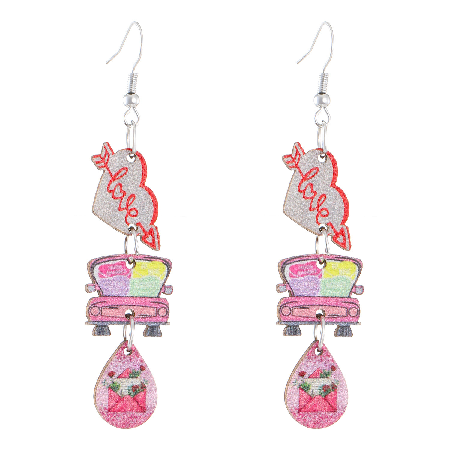 New Valentine's Day For Women Creative Design Rose Heart Tassel Wind Earrings