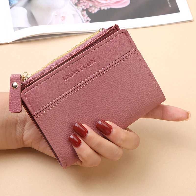 Short womens zipper wallet matte versatile purse versatile multicard slot small money clip storage bag W250911