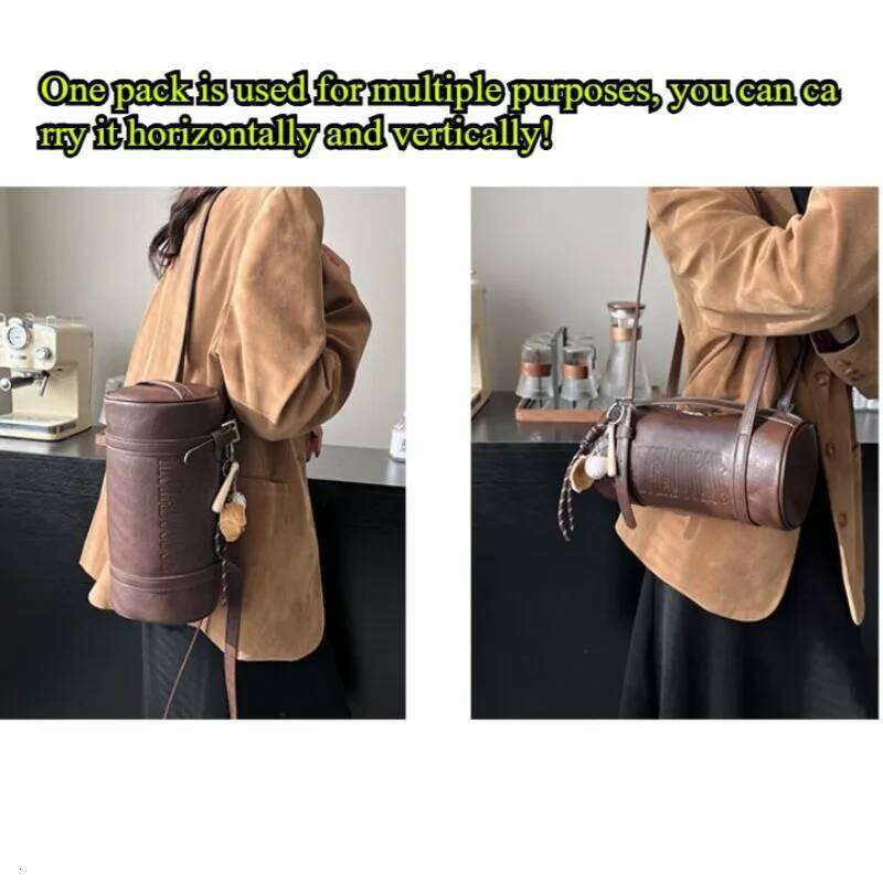 Cross Body Bag Multifunctional Cylinder Shaped Shoulder Bags For Women Latest Designer Handbags With Pendant Clutch Purse