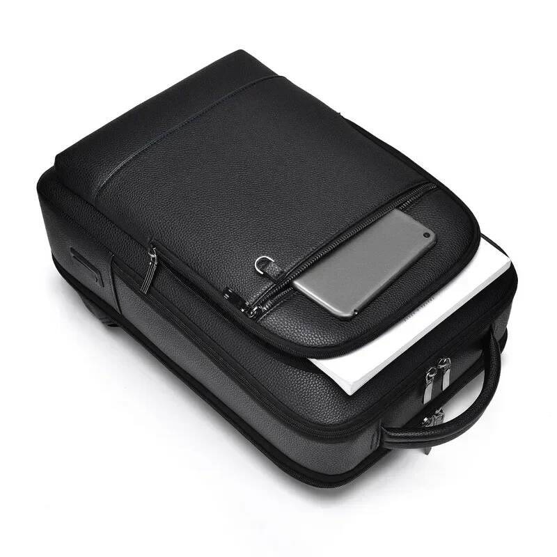 Executive Backpack Men PU Leather Satchel USB Charging Briefcase Travel Laptop Office Business Shoulder Back Pack Male high-quality