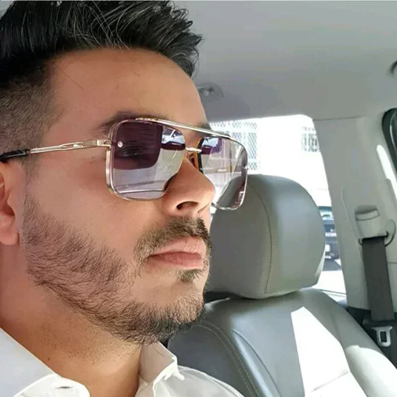 2025 Fashion Square n Sunglasses Men Women Flight Seven Rock Mach Six Style Gradient Pilot Sunglasses Oculos De Sol 250910